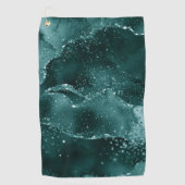 Serviette De Golf Moody Agate | Turquoise Vert Malachite Riche Joyau (Devant)
