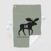 Serviette De Golf Moose Silhouette Nom personnalisé Faune Animaux sa (En situation)