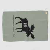 Serviette De Golf Moose Silhouette Nom personnalisé Faune Animaux sa (Horizontal)