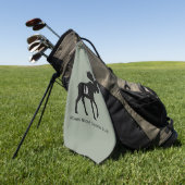 Serviette De Golf Moose Silhouette Nom personnalisé Faune Animaux sa (Vert)
