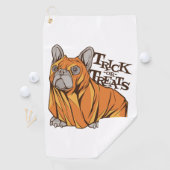 Serviette De Golf Mops d'Halloween (En situation)
