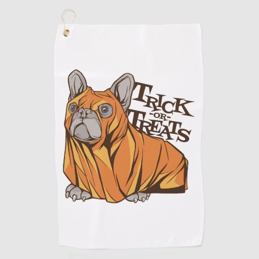 Serviette De Golf Mops d'Halloween (Devant)