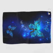 Serviette De Golf Morpho Butterfly in the Dark Background (Horizontal)