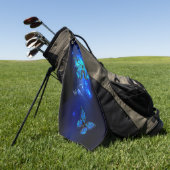 Serviette De Golf Morpho Butterfly in the Dark Background (Vert)