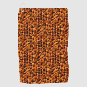 Serviette De Golf Mosaïque avec taches de dégradé rouge profond à or