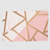 Serviette De Golf Mosaïque d'or rose (Horizontal)