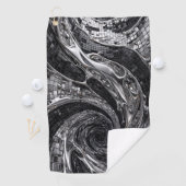 Serviette De Golf Mosaïque liquide chrome argent (En situation)