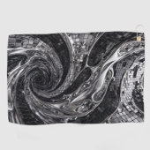 Serviette De Golf Mosaïque liquide chrome argent (Horizontal)