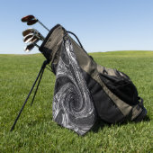 Serviette De Golf Mosaïque liquide chrome argent (Vert)