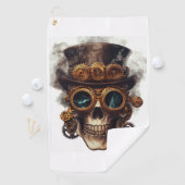 Serviette De Golf Moteur de crâne Steampunk (En situation)