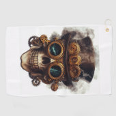Serviette De Golf Moteur de crâne Steampunk (Horizontal)