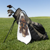 Serviette De Golf Moteur de crâne Steampunk (Vert)