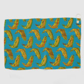 Serviette De Golf Motif 2018 de la truite arc-en-ciel de feuilles d' (Horizontal)