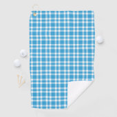 Serviette De Golf Motif à carreaux bleu blanc (En situation)