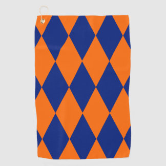 Serviette De Golf Motif à carreaux Harlequin orange et bleu