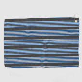 Serviette De Golf Motif à cinq bandes bleu et charbon (Horizontal)