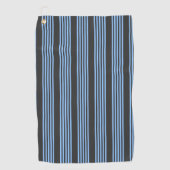 Serviette De Golf Motif à cinq bandes bleu et charbon (Devant)