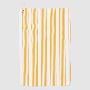 Serviette De Golf Motif à cinq bandes jaune et blanc ensoleillé