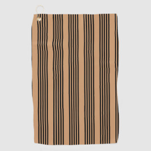 Serviette De Golf Motif à cinq bandes noir et brun