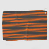 Serviette De Golf Motif à cinq bandes orange et charbon de bois (Horizontal)
