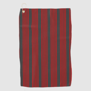 Serviette De Golf Motif à cinq bandes rouge et charbon de bois