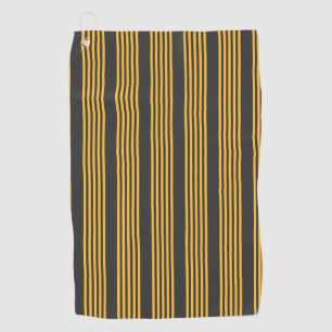 Serviette De Golf Motif à cinq bandes Sunny jaune et charbon de bois