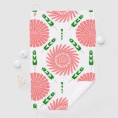 Serviette De Golf motif à fleurs roses (En situation)