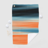 Serviette De Golf Motif à rayures bleu orange (En situation)
