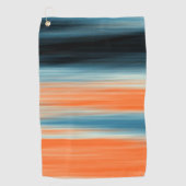 Serviette De Golf Motif à rayures bleu orange (Devant)