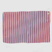 Serviette De Golf Motif à rayures rouge, bleu et blanc (Horizontal)