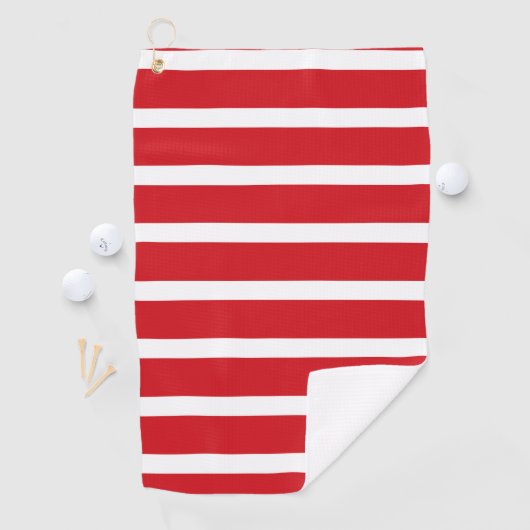 Serviette De Golf Motif à rayures rouges et blanches (En situation)