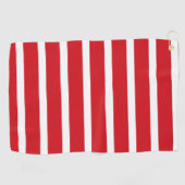 Serviette De Golf Motif à rayures rouges et blanches (Horizontal)