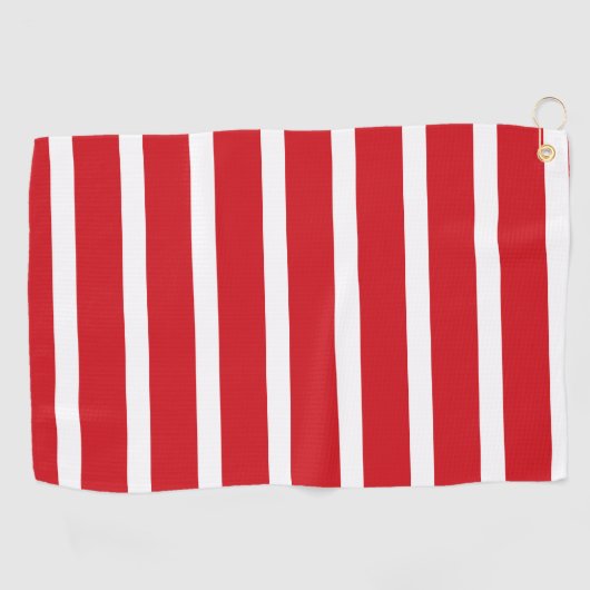 Serviette De Golf Motif à rayures rouges et blanches (Horizontal)