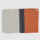 Serviette De Golf Motif à rayures rouges orange de la marine argenté (Horizontal)