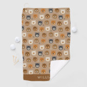 Serviette De Golf Motif à tête d'ours en peluche mignon (En situation)