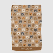 Serviette De Golf Motif à tête d'ours en peluche mignon (Devant)