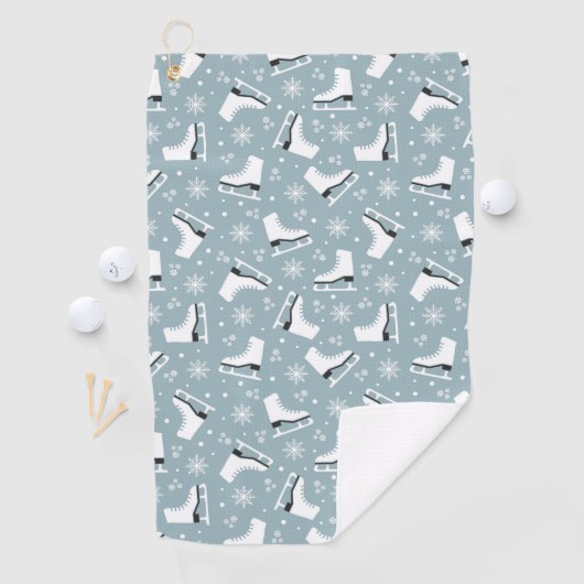 Serviette De Golf Motif à thème hiver avec patins à glace (En situation)
