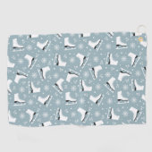 Serviette De Golf Motif à thème hiver avec patins à glace (Horizontal)