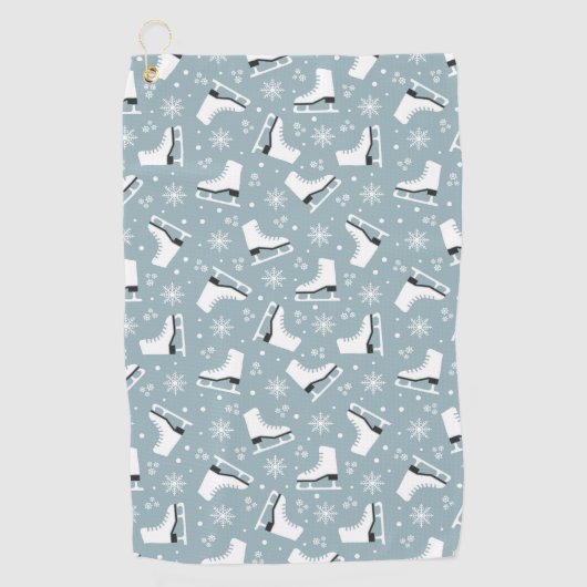 Serviette De Golf Motif à thème hiver avec patins à glace (Devant)