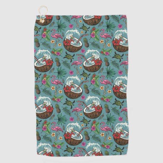 Serviette De Golf Motif à thème tropical surf rétro (Devant)
