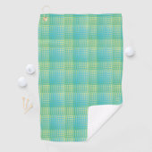 Serviette De Golf Motif Abstrait à Damier Bleu Vert (En situation)