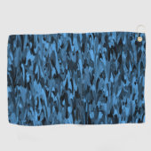 Serviette De Golf Motif Abstrait Bleu Noir (Horizontal)