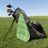 Serviette De Golf Motif Abstrait Damier Vert Bleu (Vert)