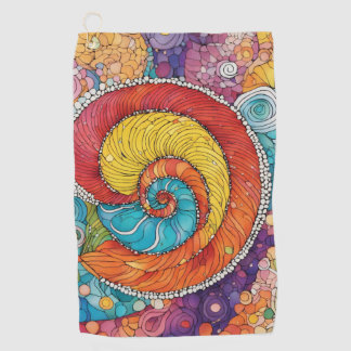 Serviette De Golf Motif abstrait de escargot, multicolore