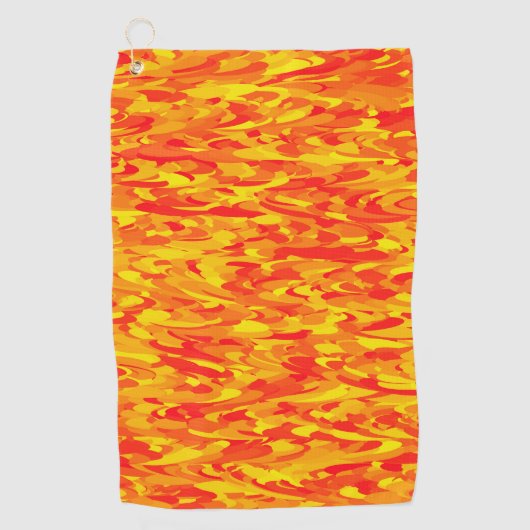 Serviette De Golf Motif Abstrait orange rouge jaune (Devant)