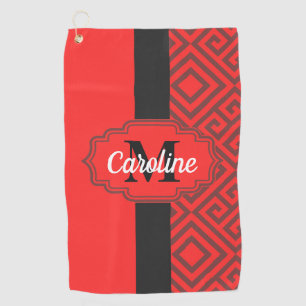 Serviette De Golf Motif Abstrait rouge