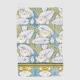 Serviette De Golf Motif Art Nouveau de nénuphar vert sauge