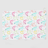 Serviette De Golf Motif au néon de stéthoscope (Horizontal)