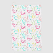 Serviette De Golf Motif au néon de stéthoscope (Devant)