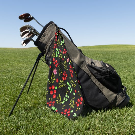 Serviette De Golf Motif Berries (Vert)